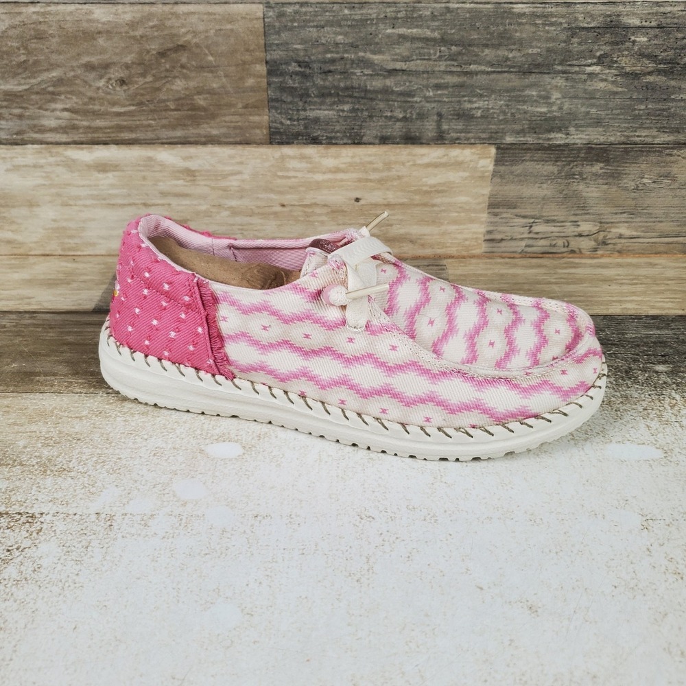 Hey Dude Wendy Funk Teton Womens Loafer Shoes Sz 7 Wild Pink Slip On Comfort